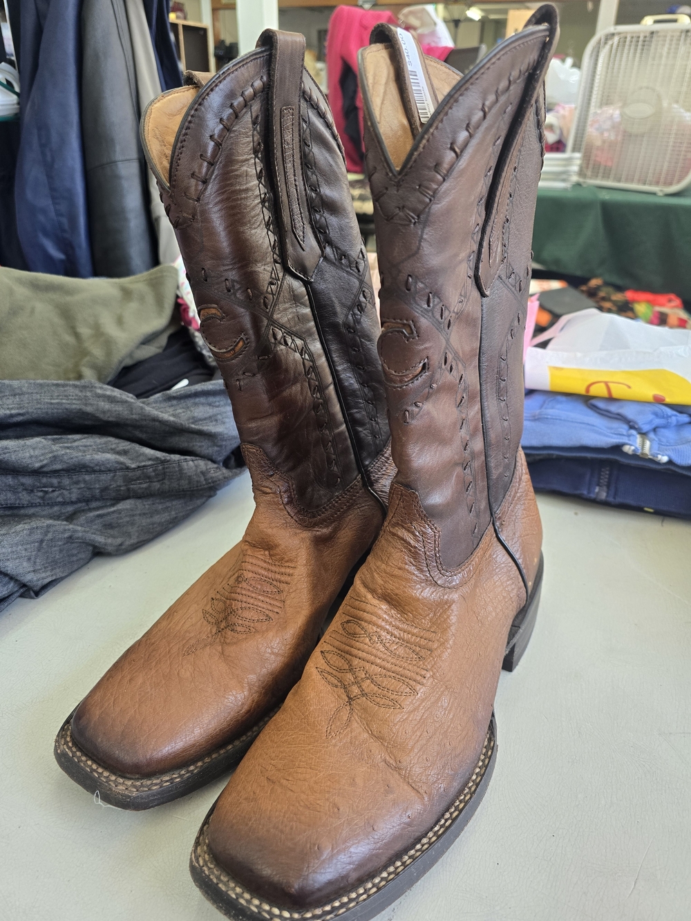Cuadra Men's Two-Tone Brown Western Cowboy Boots